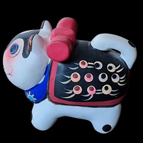 Handmade Japanese Inu Hariko Lucky Dog Figurine 4.5 x 3.5 - Picture 5 of 10